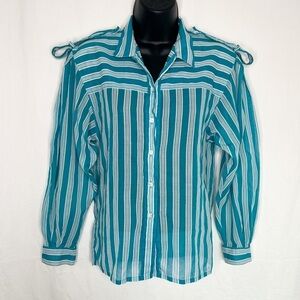 JAEGER London / Vintage Sheer Button Down / Blouse